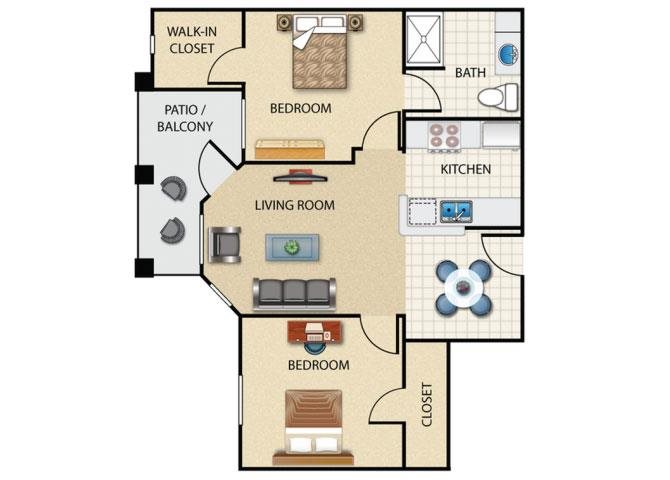 2 bedroom 1 bathroom at Prescott Lakes Apartments in Prescott, AZ